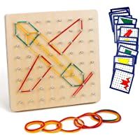Geoboard de Madera Montessori Juguete Creativo para niños pequeños- Rompecabezas de Formas Montessori Juguete Creativo…